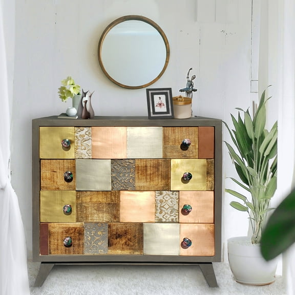 Picasso Recycled Mango Wood Chest/Dresser with 4 Drawers