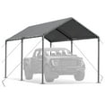 thumbnail image 2 of Carports Canopy 10x20 Heavy Duty, Metal Carport Waterproof Carports Garage Tent with 6 Steel Stakes Outdoor for Car Truck Boat, 2 of 8
