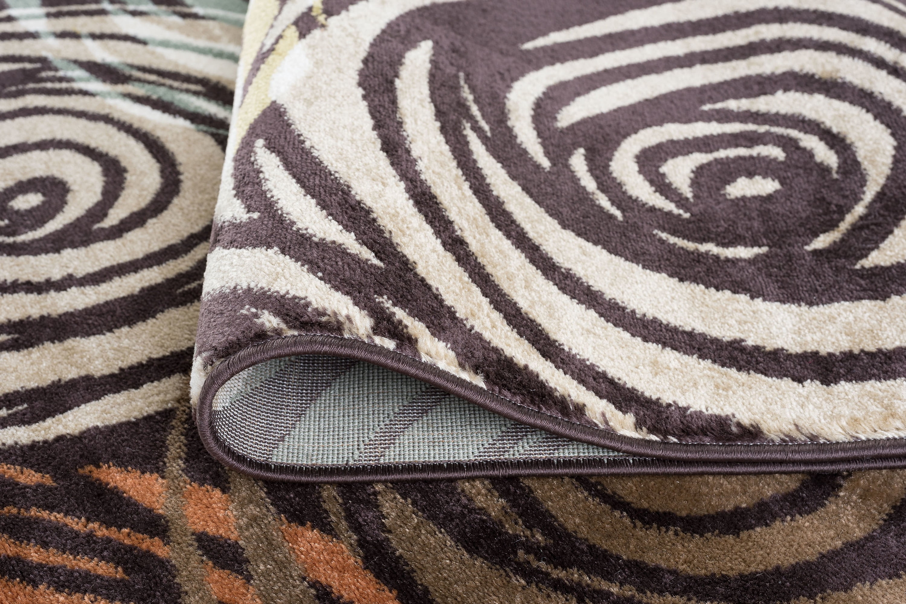 Contemporary 5x8 Area Rug (5'3'' x 7'3'') Abstract Brown, Beige Living Room Easy to Clean