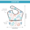 thumbnail image 4 of Bingfone Mess-Proof Baby Bib - Waterproof Bib For Baby Boy Or Girl With Food Catcher Pocket, Unisex-Colorful Seashells1, 4 of 8
