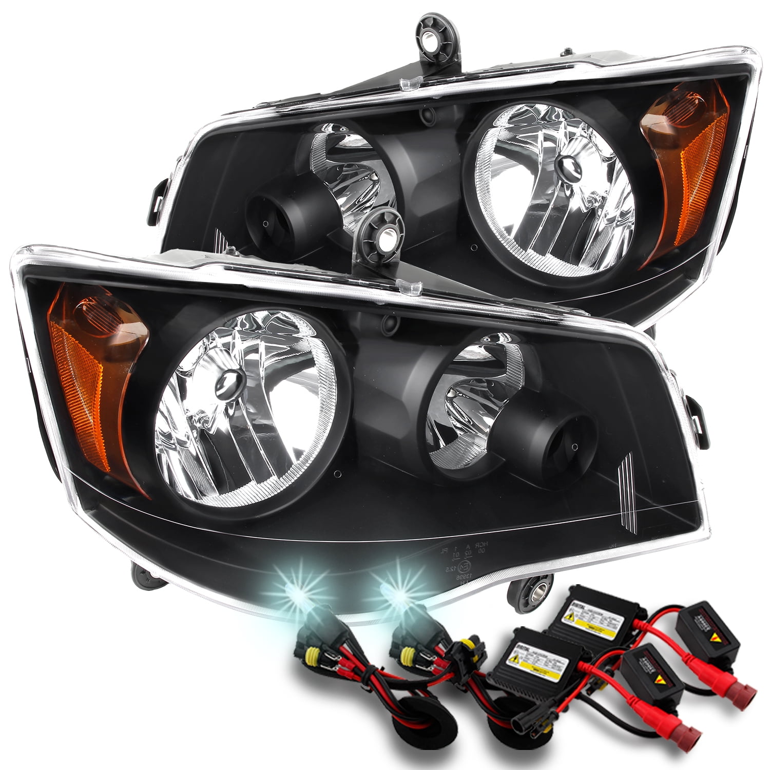 [Black] 20082016 Chrysler Town & Country LH + RH Headlights