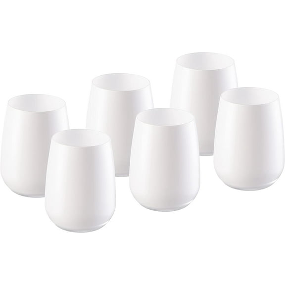Barski Tumbler Glass - Double Old Fashioned - Set of 6 Glasses - White DOF Rock tumblers - Stemless Crystal Glass For Whiskey - Bourbon - Beverage - Drinking Glasses - 13 oz. - Made in Europe