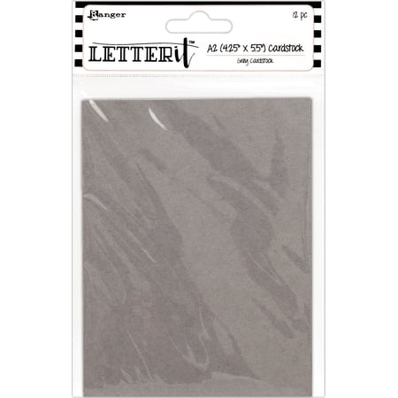 Ranger Letter It Cardstock 4.25"X5.5" 12/Pkg-Grey