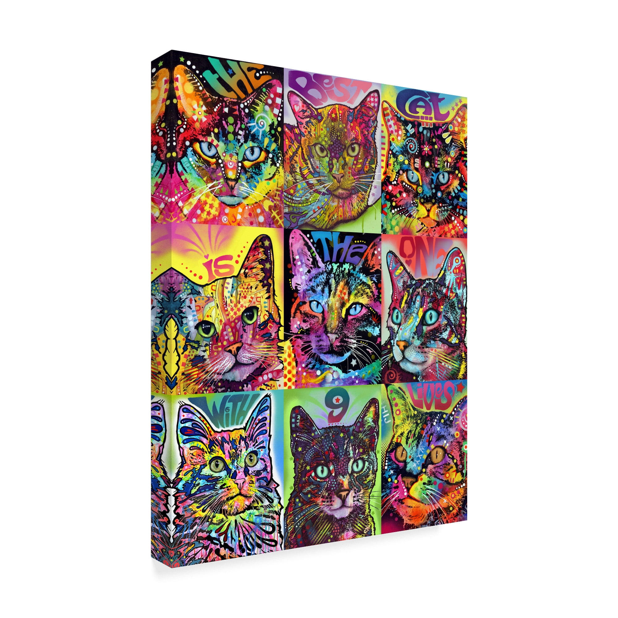 Trademark Fine Art 'Nine Up of Cats' Canvas Art by Dean Russo