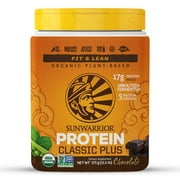 Sunwarrior Chocolate Protein Classic Plus | Organic Vegan Protein Powder, 13.2 oz