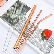2023 Summer Savings Clearance! WJSXC Home and Kitchen Gadgets,Creative 304 Stainless Steel Straw Set Cloth Bag Metal Straw Portable Set Restaurant Beverage Straw Set Rose Gold