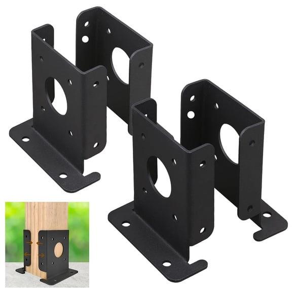 VANROUG 4Pcs Adjustable 4x4 Wood Fence Pergola Post Base Brackets kit Heavy Duty Post Anchor Base Brackets for Deck Railing Mailbox