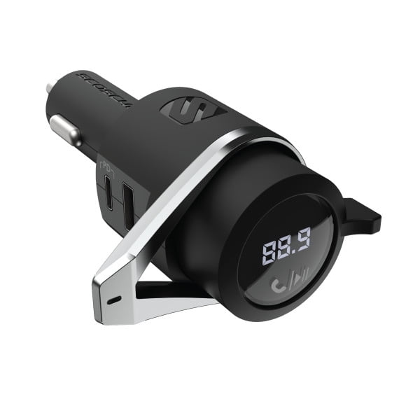 Scosche BTFMPD3SR-SP1 Universal Bluetooth Hands-Free Car Kit with Digital FM Transmitter and 20-Watt USB-C PD + 12W Type-A Charging Ports