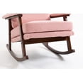 thumbnail image 5 of S-HOME Rocking Chair with Wood Frame and Upholstered Seat Ideal for Living Rooms and Sunrooms，Light Pink, 5 of 10