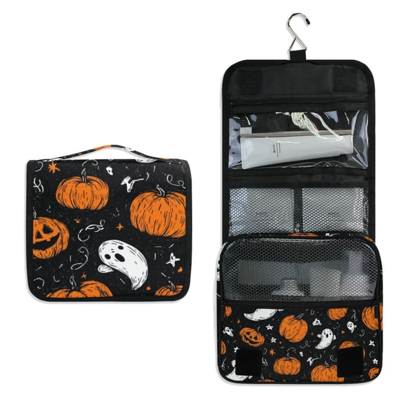 Travel Hanging Toiletry Bag Home Cosmetic Organizer Makeup Bag Ghostly Faces