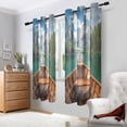 thumbnail image 2 of Yayeee Window Curtains Light Filtering 63"x42" Grommet Panel Pair Home Living Room Decor, Lake, 2 of 7