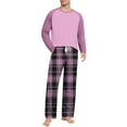 thumbnail image 2 of Fewfanhot Mens Pajamas Set Lightweight Nightwear Pjs Sleepwear Quick Dry Soft Comfy Long Sleeve Loungewear With Pocket, 2 of 7