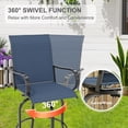 thumbnail image 4 of Memoryfield Outdoor Swivel Bar Stools Set of 2, Bar Height Patio Chairs with High Back & Armrests, Textilene Fabric Bar Stools for Patio, Deck, Backyard & Garden, Blue, 4 of 7