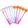 thumbnail image 1 of 10Pcs Halloween Glowing Pumpkin Skull Shaking Stick Luminous Glowing Stick Random Color (Pumpkin, Skull for Each 5Pcs), 1 of 5