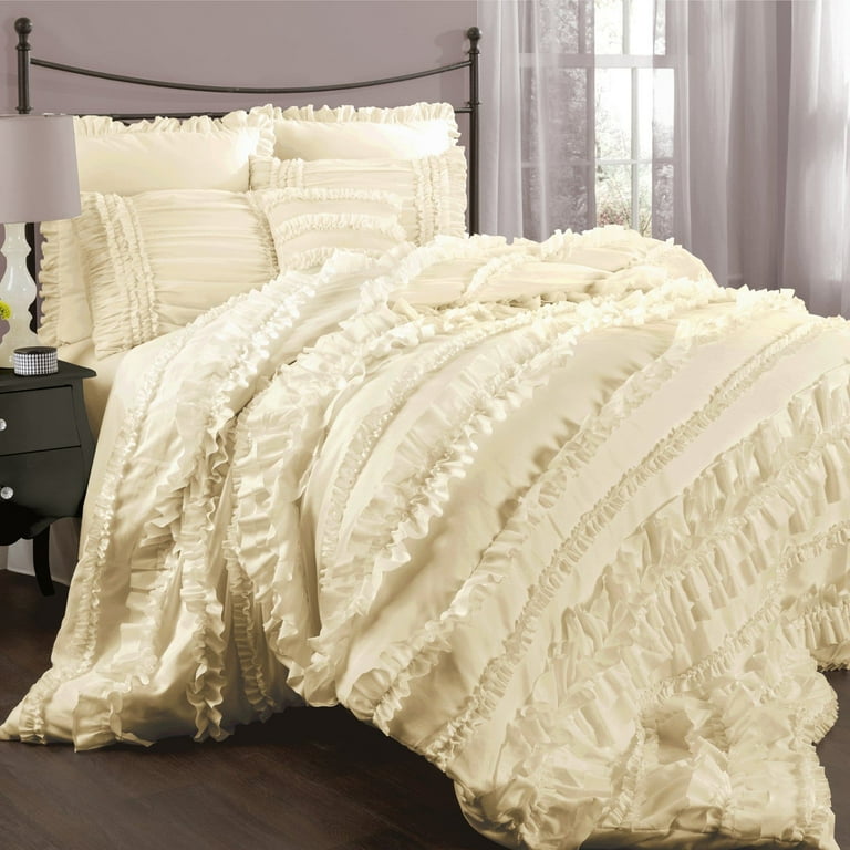 Lush Decor Belle Comforter Set - White King Size - 250 GSM