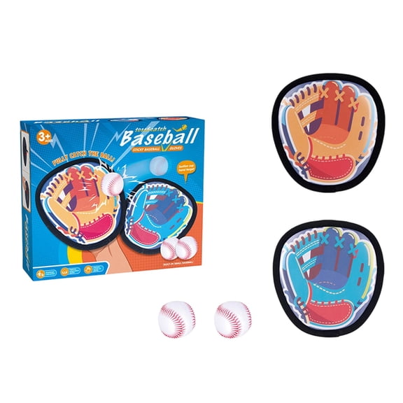 Sticky Target Racket and Ball Set with Baseball Glove Design, Interactive Catching Game for Outdoor Play, Includes 2 Rackets and 2 Balls