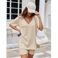 thumbnail image 5 of Avidlove Women Pajamas Set Oversized 2 Piece Lounge Sets Deep V Neck T-Shirts Tops with Biker Shorts Set Side Slit Workout Tracksuit S-XXL, 5 of 8