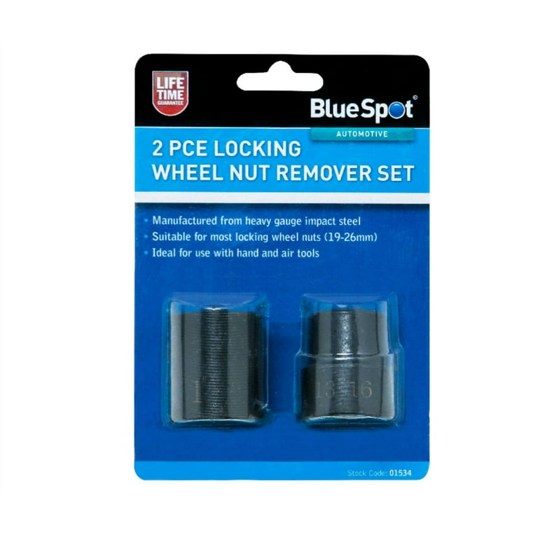 2 Pce Locking Wheel Nut Remover Set 19 to 26mm 1/2