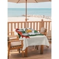 thumbnail image 2 of Outdoor Tablecloth with Umbrella Hole for Patio/Picnic/Party/Camping, Golf Waterproof Table Cloth Rectangle Table Cover Washable, Modern Red Green Sports Artwork on Linen (60"x 84"), 2 of 8