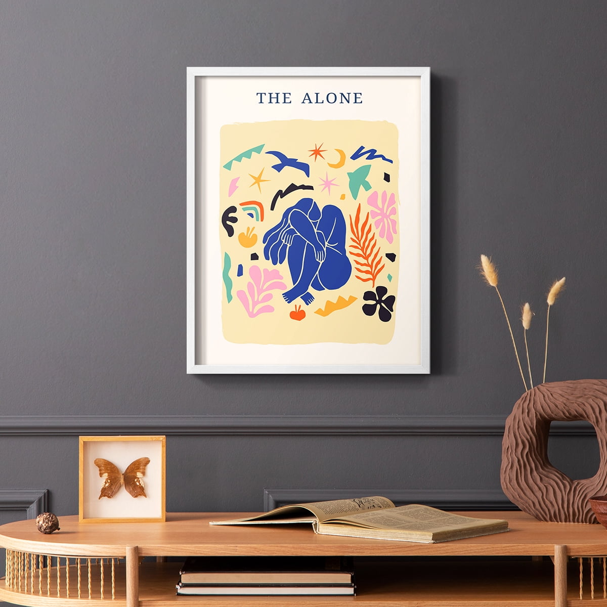 Matisse CDXLIII in White Solid Wood Framed Print No Nail Hanging