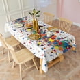 thumbnail image 3 of Rectangle Table Cloths Rainbow Dot Colorful Polka Dot Tableclothes 60x102inch Table Cover Washable Polyester Durable Table Cloth for Dining Table Buffet Parties and Camping, 3 of 6