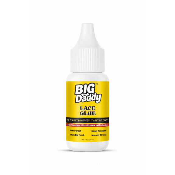 Big Daddy Lace Glue Extreme Hold – Clear Wig & Hairpiece Adhesive for Lace Fronts, Closures, Frontals, and Toupees – 1.3 fl oz
