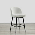 thumbnail image 2 of CHITA 27" Swivel Upholstered Counter Bar Stools with Back & Metal Legs Set of 2,Fabric in White, 2 of 6
