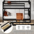 thumbnail image 5 of LAZZO Twin Over Twin Bunk Bed with 2 Storage Drawers, Convertible Wood Bunk Bed Frame with Ladder and Full-Length Guardrails, Black, 5 of 8