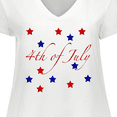 thumbnail image 4 of Inktastic 4th of July Stars Women's Plus Size V-Neck T-Shirt, 4 of 5