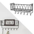 thumbnail image 3 of Key Rack Mail Holder Metal Kitchen Office Organizer Wall Mount Hook Black, 3 of 9