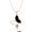 Rose Gold, variant on Butterfly Style White Opal Silver Charm Black Enamel Pendant Gift For Friendship Day || Ali Baba Jewellery