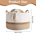 thumbnail image 2 of Large Cotton Rope Baskets for Storage, Blanket Woven Basket Laundry Hamper with Handles, Clothes Basket Toy Storage Organizer for Living Room, Nursery, Bedroom(White/Brown), 2 of 8