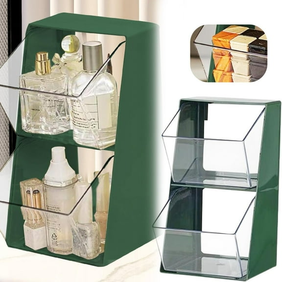 BinKFF Tea Bag Organizer for Tea Bags, Small Acrylic Teabag Holder Organizer, Clear Tea Caddy for Tea Bags Organizer, Tea Bar Accessories for Countertop Cabinet Drawer