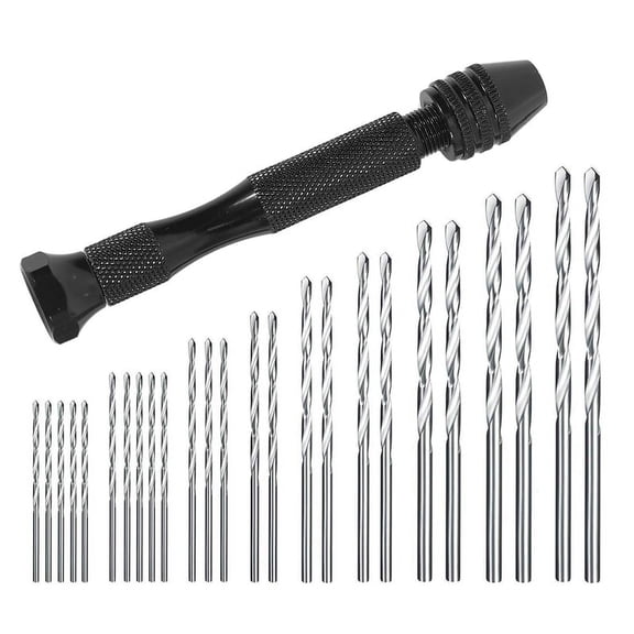Hand Drill Set Pin Vise With 25 Pieces Mini Drill Bits For Model,Diy,Jewelry Making,Multipurpose Rotary Tool Drilling Tool For Metal,Wood,Plastic Etc
