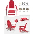 thumbnail image 2 of PetFurnishn Folding Adirondack Chair - Durable HDPE Poly Lumber All-Weather Resistant, Foldable Oversized Balcony Porch Patio Outdoor Chair for Lawn,Backyard, Deck, Garden,Camping -Red, 2 of 10