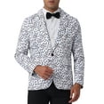 thumbnail image 1 of BLAZERS PARA HOMBRE INSPIRE CHIC Estampado de Animales Solapa con Muesca Ajuste Slim 2XL Blanco Caqui, 1 of 6