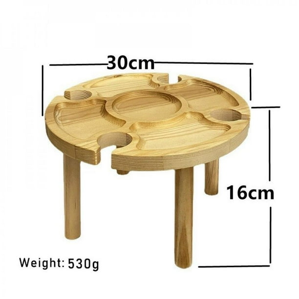 Wooden Outdoor Folding Picnic Table Portable Round Desk Fruit Suitable For Or Camping Com Wooden Outdoor Folding Picnic Table, Round Camping Table