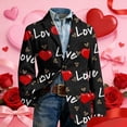 thumbnail image 2 of Women Blazer Jackets Boyfriend Open Front Lapel Collar Business Work Office Suit Jackets Long Sleeve Suit Coat Valentines Day Suit, 2 of 5