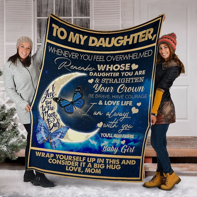 Boovnll Throw Blanket, Super Soft & Warm Good Night My Daughter Flannel Blanket Comfort Wrap Blanket Sofa Blanket, Blankets, Blanket