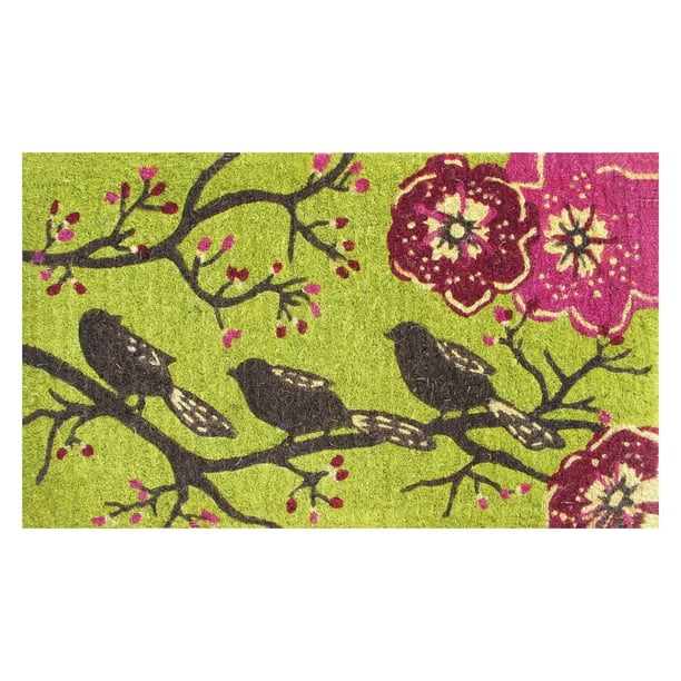 Evergreen Flag Coir Door Mat Three Little Birds