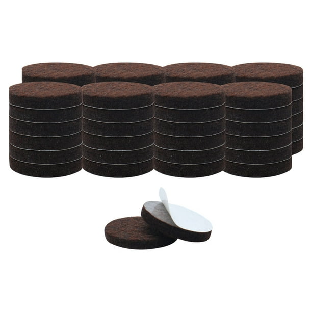 Almohadillas de Muebles de Fieltro Redondas para el Hogar 50pcs Protector de Suelo para Patas de Silla Marrón Oscuro 22 x 5mm