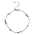 thumbnail image 3 of Bracelets de Cheville Superposés Perlés Ajustables Style Simple Combinaisons de Bijoux Esthétiques Universels; Montrant Différents Accessoires de Mode Bracelets pour Femmes Filles Argent, 3 of 7
