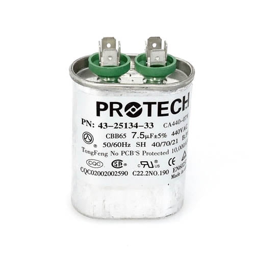 43-100496-51 - OEM Rheem Upgraded Replacement Oval Run Capacitor 7.5 uf MFD 440 Volt VAC