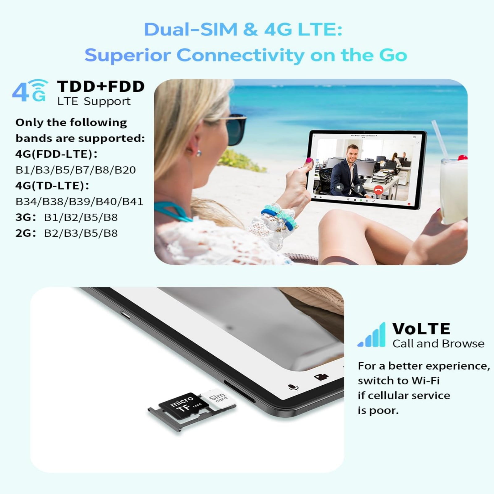 ODEA 16GB RAM 256GB ROM(2TB TF), S11 11 inch Android Tablet