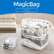 MagicBag X-Large Vacuum Storage Bags, 4 Pack Cube Compression Bags for Bedding, Space Saving & Airtight