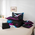 thumbnail image 6 of Homewish Boys Lightsaber Twin Bedding Sets 7-Piece, Fuchsia Blue Lines Bedding Comforter Set, Vintage Gaming Theme Reversible Sheet Sets, Breathable Home Decor, 6 of 8