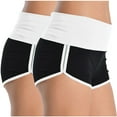 thumbnail image 2 of Womens Yoga Shorts 2PC Women FashionElastic Waist Summer Solid Casual Outing Shorts Pants,White 1 2XL, 2 of 8