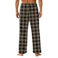 thumbnail image 4 of Men's Pajama Bottoms Plaid Pajamas Pants for Men Soft Long Lounge Woven Pj Sleep Pant with Pockets Brown XL, 4 of 5