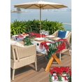 thumbnail image 4 of Outdoor Tablecloth with Umbrella Hole and Zipper, Red Snowman Christmas Rectangle Table Cloth 52x70 Inch Waterproof Tablecloth, Xmas Tree Snowflake Winter Branches Picnic Table Cover for Patio, 4 of 7