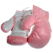 1 Pair of Triple Threat Lace-Up Style Kids Boxing Gloves - Pink Adult - 16oz